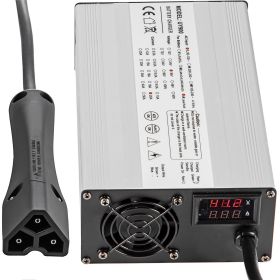 VEVOR Golf Cart Battery Charger 48V Club Car Charger 15A Golf Cart Electric Charger with RXV Plug/LED Club Car Battery Charger Aluminum Shell Power Wi