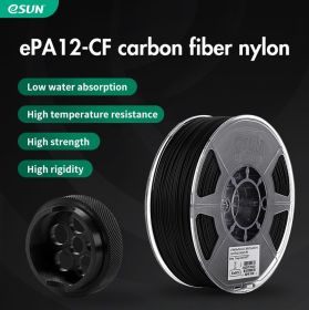 eSUN Nylon 12 Carbon Fiber Filament ePA12-CF Filament 1.75mm 3D Printer Filament 1KG 2.2LBS 3D Printing Filament For 3D Printer