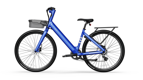 Minimalist Fitness Step-through e-Bike w/ up to 62 miles Max Operating Range and 20 MPH Max Speed - Bolt Blue