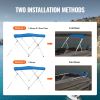 VEVOR 3 Bow Bimini Top Boat Cover, 900D Polyester Canopy with 1" Aluminum Alloy Frame, Waterproof and Sun Shade, Includes Storage Boot, 4 Straps, 2 Su
