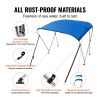 VEVOR 3 Bow Bimini Top Boat Cover, 900D Polyester Canopy with 1" Aluminum Alloy Frame, Waterproof and Sun Shade, Includes Storage Boot, 4 Straps, 2 Su