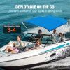 VEVOR 3 Bow Bimini Top Boat Cover, 900D Polyester Canopy with 1" Aluminum Alloy Frame, Waterproof and Sun Shade, Includes Storage Boot, 4 Straps, 2 Su