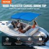 VEVOR 3 Bow Bimini Top Boat Cover, 900D Polyester Canopy with 1" Aluminum Alloy Frame, Waterproof and Sun Shade, Includes Storage Boot, 4 Straps, 2 Su