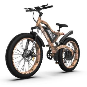 AOSTIRMOTOR 26" 1500W Electric Bike Fat Tire 48V 15AH Removable Lithium Battery for Adults S18-1500W (Color: as picture)