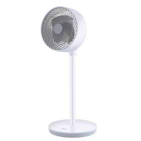 Simple Deluxe 3 Modes Standing Fans Ocillation 70¬∞ Circulating Stand Fan (Color: White & Gray, Type: Portable Desk Fan)