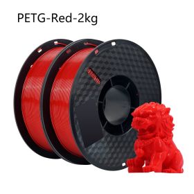 3D Printer Soft TPU Filament PETG Filament 3D Printing Plastic Material 1.75mm No Bubble 2KG 4KG Spool 5.8bls/11.6bls (Color: PETG-Red-2kg)