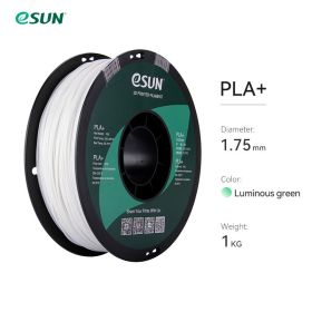 eSUN Glow In The Dark PLA+ Filament 1.75mm PLA Plus 3D Printer Filament 1KG (2.2 LBS) Spool 3D Printing Material for 3D Printer (Color: Green)