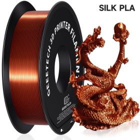 GEEETECH Silk PLA 3d Filament Wire 1kg 1.75mm Spool Wire 3D Printer Material 3D Print Refills, Fast Delivery Vacuum Package (Color: Silk Copper PLA)
