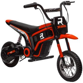 Aosom Electric Dirt Bike with Twist Grip Throttle, 24V 350W Off-Road Electric Motorcycle, Up to 15 MPH with Brake, Music Horn (Color: As pic)