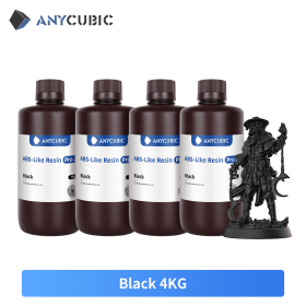 ANYCUBIC Upgraded ABS Pro 2 3D Printer Resin Hardness and Toughness 405nm UV-Curing Standard Photopolymer Resin for LCD (Color: Black-4kg)