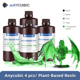 4pcs/lot ANYCUBIC ECO UV Resin For LCD 3D Printer Low Odor Liquid 3D Printing Material 1kg/bottle Plant Based UV Resin (Color: Black 4kg)