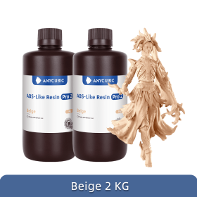 ANYCUBIC ABS-Like Pro 2 3D Printer UV Resin 405nm For LCD DLP Printers Strong Formula Printing Accuracy Up to 0.1mm ABS+ Update (Color: Beige 2 kg)